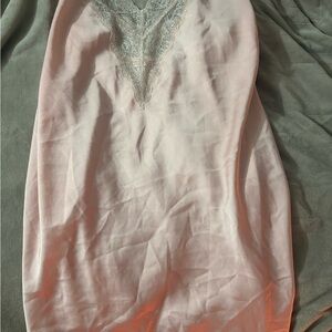 Halston Heritage Blush Lace slip dress vintage